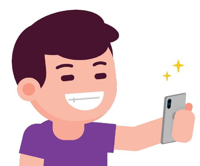 Un chico sacándose una selfie